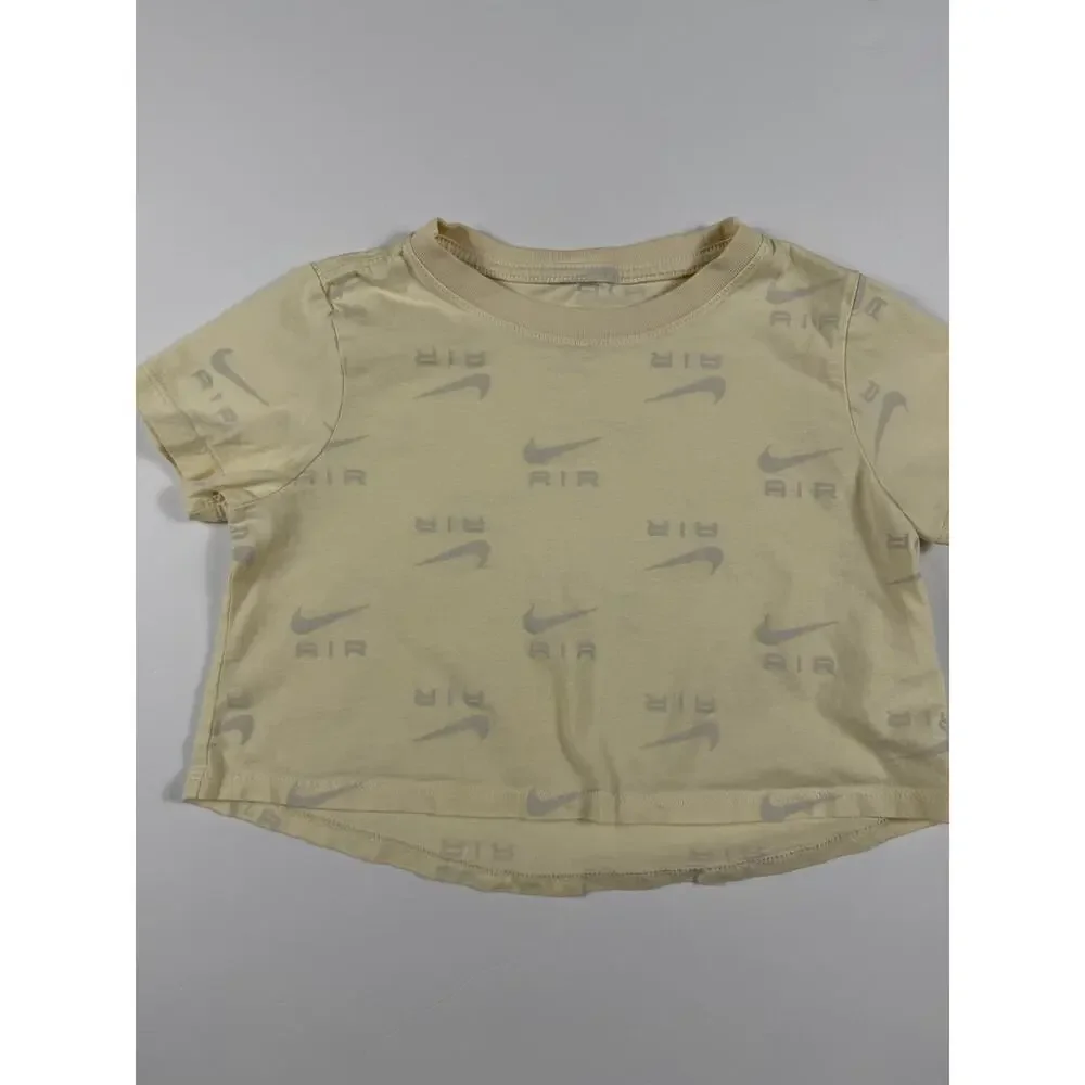 Nike Sportswear Air Allover Logo Print Cropped Tee Youth Size Small 8-10 Girls
